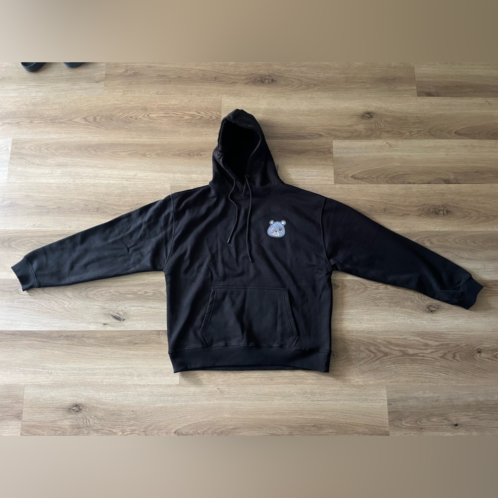 OWNYC Black Hoodie with Bear Patch